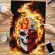1sttheworld Jigsaw Puzzle - Castilla Leon Flaming Skull Jigsaw Puzzle A7 | 1sttheworld