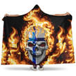 1sttheworld Hooded Blanket - Finland Flaming Skull Hooded Blanket A7 | 1sttheworld