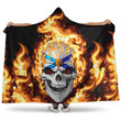 1sttheworld Hooded Blanket - Canada Of Nova Scotia Flaming Skull Hooded Blanket A7 | 1sttheworld