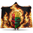 1sttheworld Hooded Blanket - Guinea Bissau Flaming Skull Hooded Blanket A7 | 1sttheworld