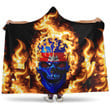 1sttheworld Hooded Blanket - Cambodia Flaming Skull Hooded Blanket A7 | 1sttheworld