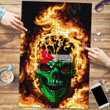 1sttheworld Jigsaw Puzzle - Palestine Flaming Skull Jigsaw Puzzle A7 | 1sttheworld