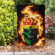 1sttheworld Flag - Ghana Flaming Skull Flag A7 | 1sttheworld