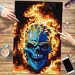 1sttheworld Jigsaw Puzzle - Aruba Flaming Skull Jigsaw Puzzle A7 | 1sttheworld