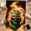 1sttheworld Jigsaw Puzzle - Suriname Flaming Skull Jigsaw Puzzle A7 | 1sttheworld