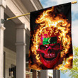 1sttheworld Flag - Maldives Flaming Skull Flag A7