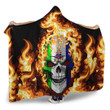 1sttheworld Hooded Blanket - Canada Of Yukon Flaming Skull Hooded Blanket A7