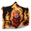 1sttheworld Hooded Blanket - Tunisia Flaming Skull Hooded Blanket A7