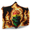 1sttheworld Hooded Blanket - Ghana Flaming Skull Hooded Blanket A7