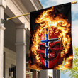 1sttheworld Flag - Norway Flaming Skull Flag A7