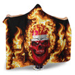 1sttheworld Hooded Blanket - Austria Flaming Skull Hooded Blanket A7