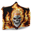 1sttheworld Hooded Blanket - Canada Of Prince Edward Island Flaming Skull Hooded Blanket A7