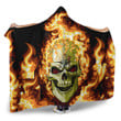 1sttheworld Hooded Blanket - Of New Jersey 1896 - 1965 Flaming Skull Hooded Blanket A7