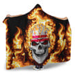 1sttheworld Hooded Blanket - Of The District Of Columbia Flaming Skull Hooded Blanket A7
