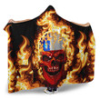 1sttheworld Hooded Blanket - Chile Flaming Skull Hooded Blanket A7