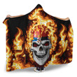 1sttheworld Hooded Blanket - Serbia Flaming Skull Hooded Blanket A7