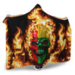1sttheworld Hooded Blanket - Guinea Bissau Flaming Skull Hooded Blanket A7