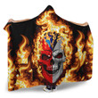 1sttheworld Hooded Blanket - Czech Republic Flaming Skull Hooded Blanket A7