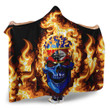 1sttheworld Hooded Blanket - Eswatini Flaming Skull Hooded Blanket A7