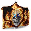 1sttheworld Hooded Blanket - Canada Of Nova Scotia Flaming Skull Hooded Blanket A7