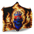 1sttheworld Hooded Blanket - Cambodia Flaming Skull Hooded Blanket A7