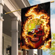 1sttheworld Flag - Bhutan Flaming Skull Flag A7