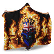 1sttheworld Hooded Blanket - United States Of America Flaming Skull Hooded Blanket A7
