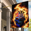1sttheworld Flag - Of Louisiana January 1861 Flaming Skull Flag A7