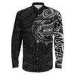 Maori Gerelateerde Long Sleeve Button Shirt A95 | 1sttheworld