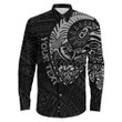 Maori Fern Symbol Long Sleeve Button Shirt A95 | 1sttheworld