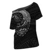 Maori Fern Symbol Off Shoulder T-Shirt A95 | 1sttheworld
