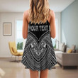 Maori Pattern Strap Summer Dress A95 | 1sttheworld