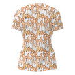 1sttheworld Clothing - Cute Corgi Dog - V-neck T-shirt A7 | 1sttheworld