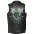 1sttheworld Clothing - Forsyth Ancient Tartan Luck of the Irish Sleeve Leather Sleeveless Biker Jacket A35