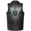 1sttheworld Clothing - Forbes Ancient Tartan Luck of the Irish Sleeve Leather Sleeveless Biker Jacket A35