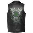 1sttheworld Clothing - SCOTT GREEN ANCIENT Tartan Luck of the Irish Sleeve Leather Sleeveless Biker Jacket A35