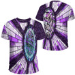 Thistle Scotland Celtic Knot and Strained Windown Purple Style T-shirt A94 | 1stIreland