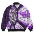 Thistle Scotland Celtic Knot and Strained Windown Purple Style Bomber Jackets A94 | 1stIreland