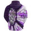 Thistle Scotland Celtic Knot and Strained Windown Purple Style Zip Hoodie A94 | 1stIreland