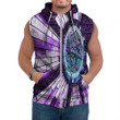 Thistle Scotland Celtic Knot and Strained Windown Purple Style Sleeveless Hoodie A94 | 1stIreland