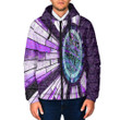 Thistle Scotland Celtic Knot and Strained Windown Purple Style Hooded Padded Jacket A94 | 1stIreland