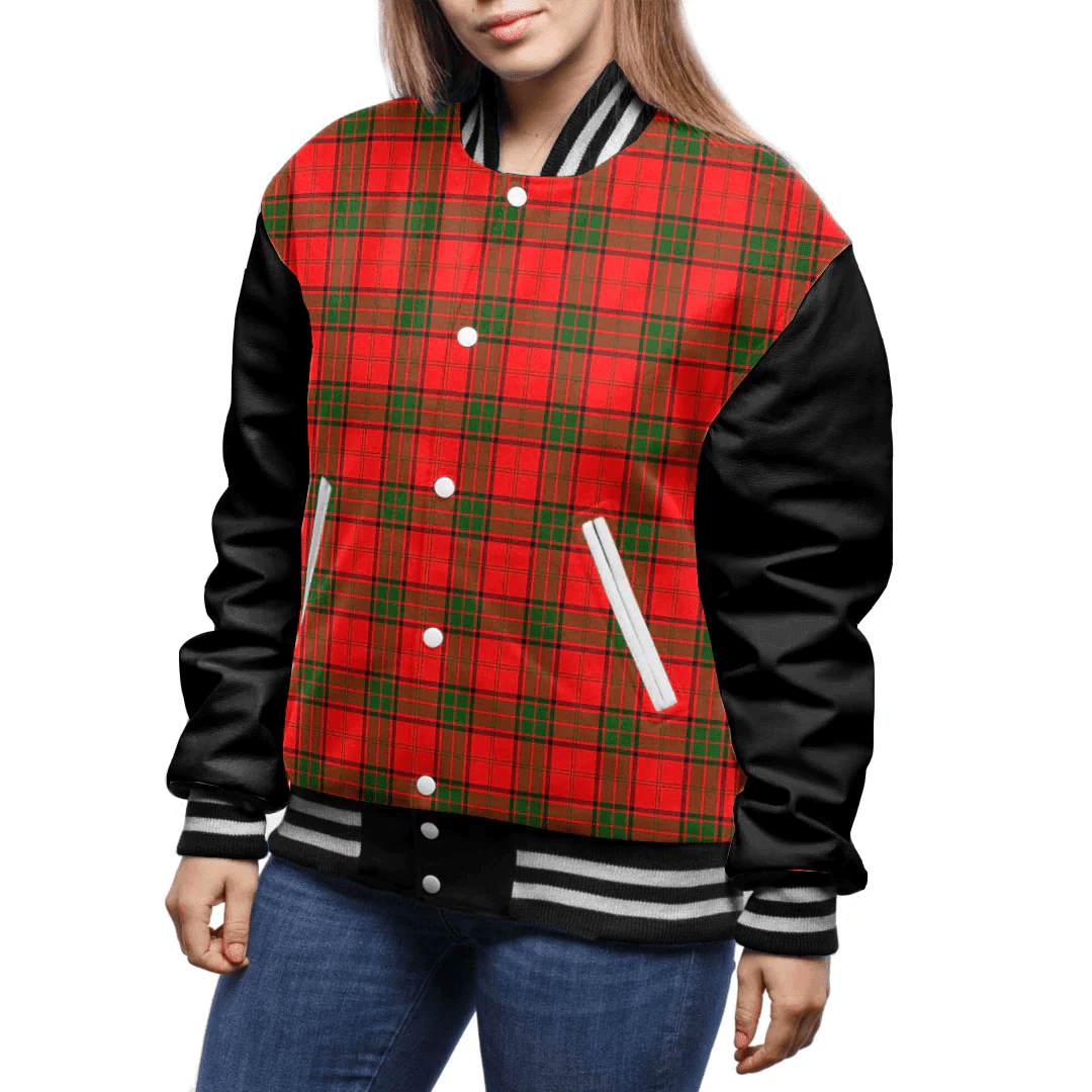 1sttheworld Clothing - Adair Tartan Baseball Jacket - Black Sleeves A7
