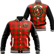 1sttheworld Clothing - Adair Clan Tartan Crest Baseball Jacket - Black Sleeves A7 | 1sttheworld