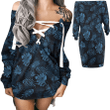 1sttheworld Sweatshirt - Abstract Seamless Tropical Pattern Lace-up Long Sweatshirt A31