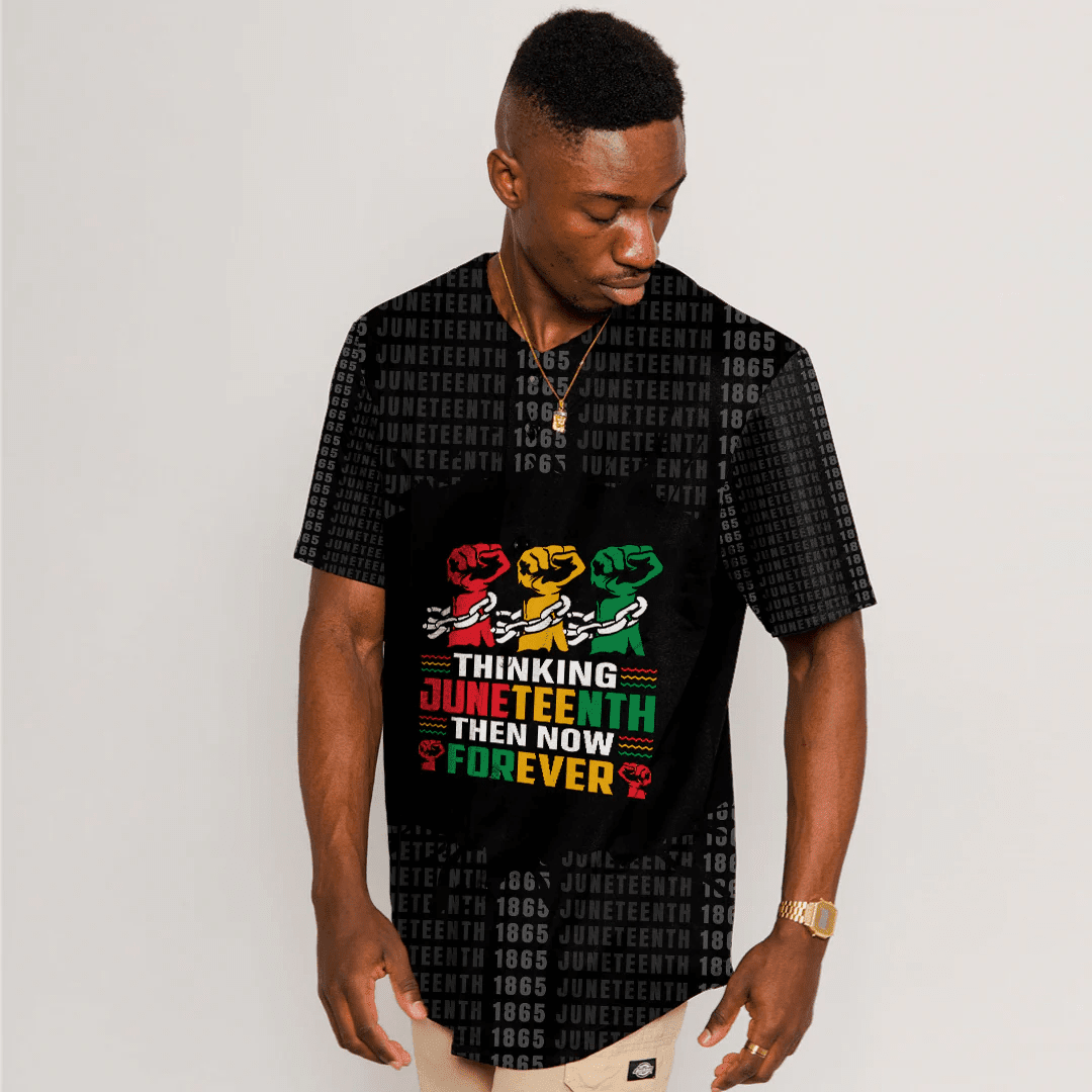 1sttheworld Clothing - Juneteenth Then Now Forever Baseball Jerseys A31