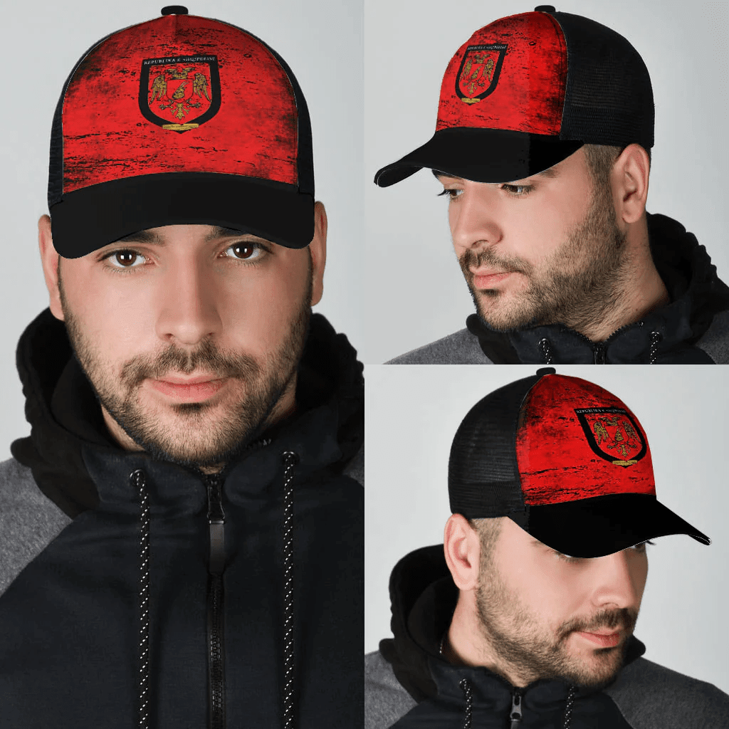 1sttheworld Cap - Albania Albanian Armed Forces Mesh Back Cap - Special Grunge Style A7