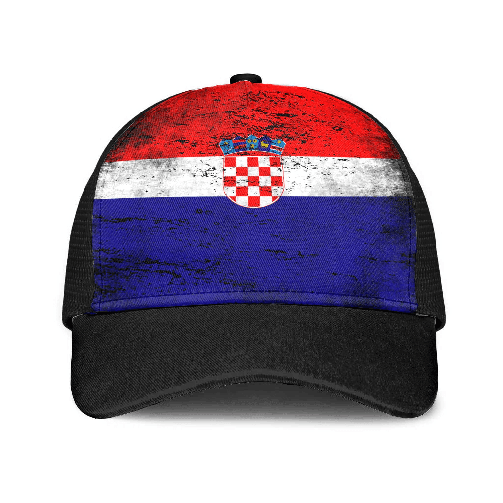 1sttheworld Cap - Croatia Mesh Back Cap - Special Grunge Style A7 | 1sttheworld