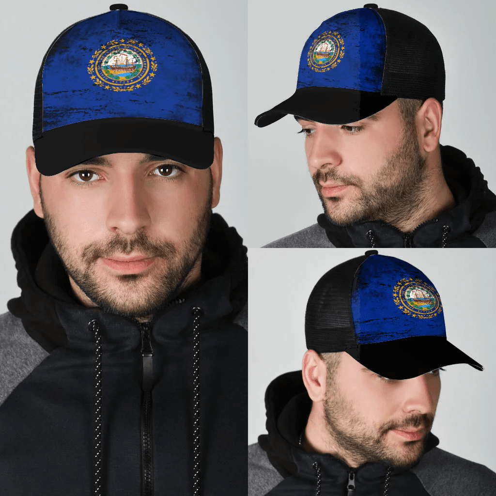 1sttheworld Cap - New Hampshire Mesh Back Cap - Special Grunge Style A7