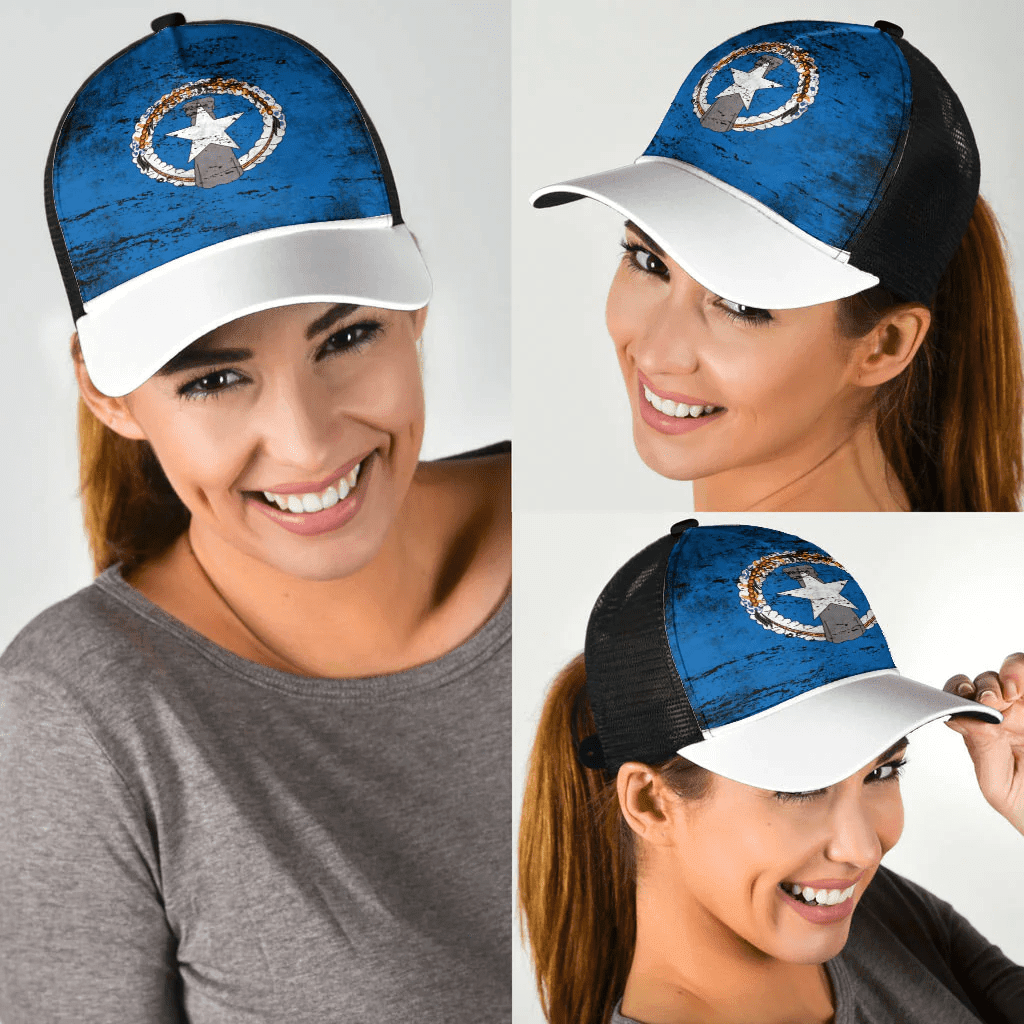 1sttheworld Cap - Northern Mariana Islands Mesh Back Cap - Special Grunge Style A7