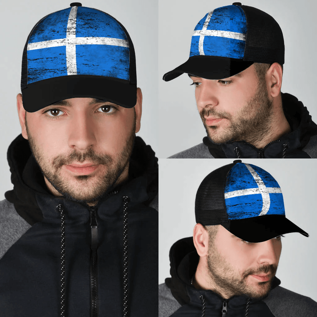 1sttheworld Cap - Scotland Shetland Mesh Back Cap - Special Grunge Style A7